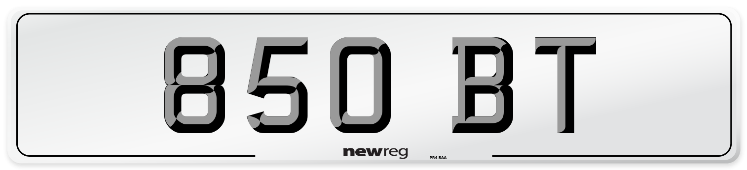 850 BT Number Plate from New Reg
